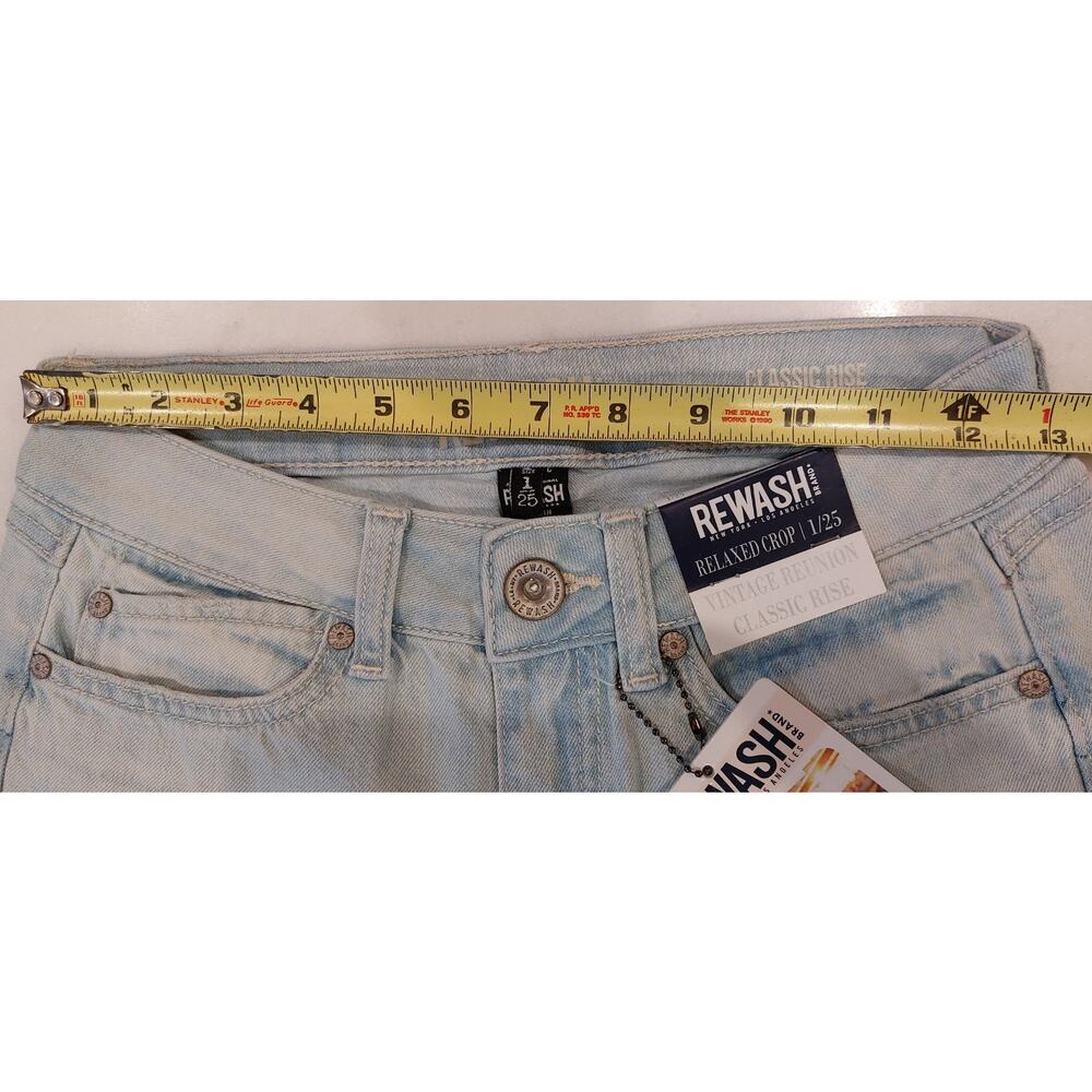 REWASH Brand Women"s Jeans Jersey‎ Relaxed Crop Distressed Light Denim Size 1/25 - Picture 9 of 12
